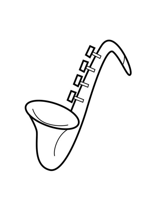 64 Melodic Saxophone Coloring Pages Printable 10