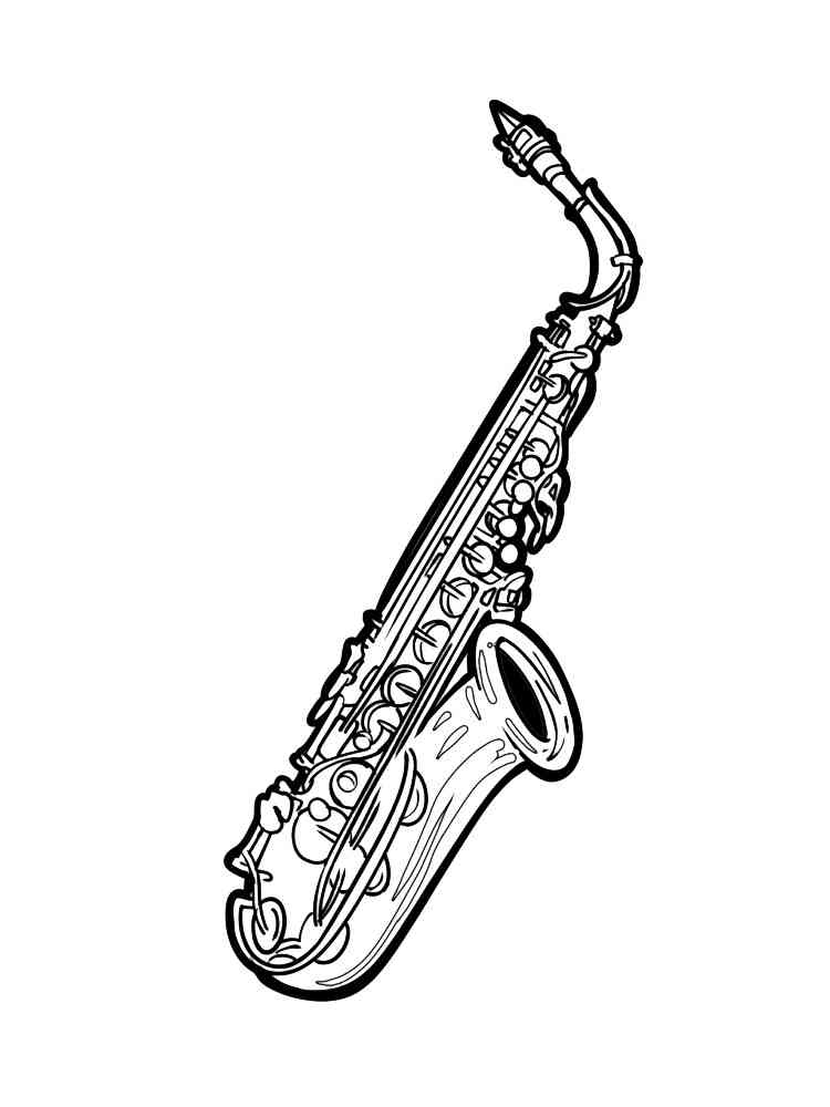 64 Melodic Saxophone Coloring Pages Printable 12