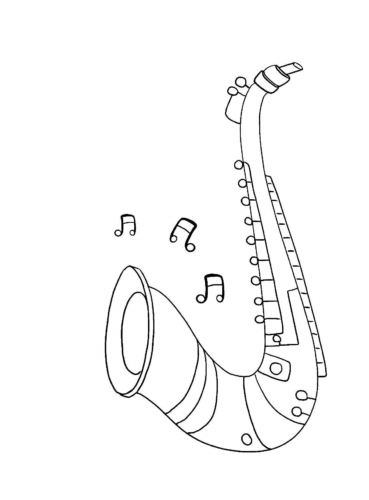 64 Melodic Saxophone Coloring Pages Printable 14