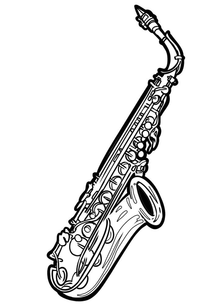 64 Melodic Saxophone Coloring Pages Printable 21