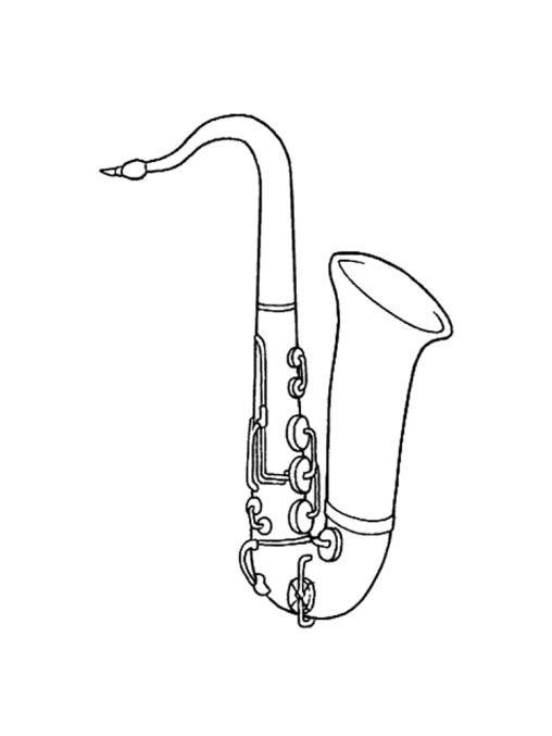 64 Melodic Saxophone Coloring Pages Printable 22