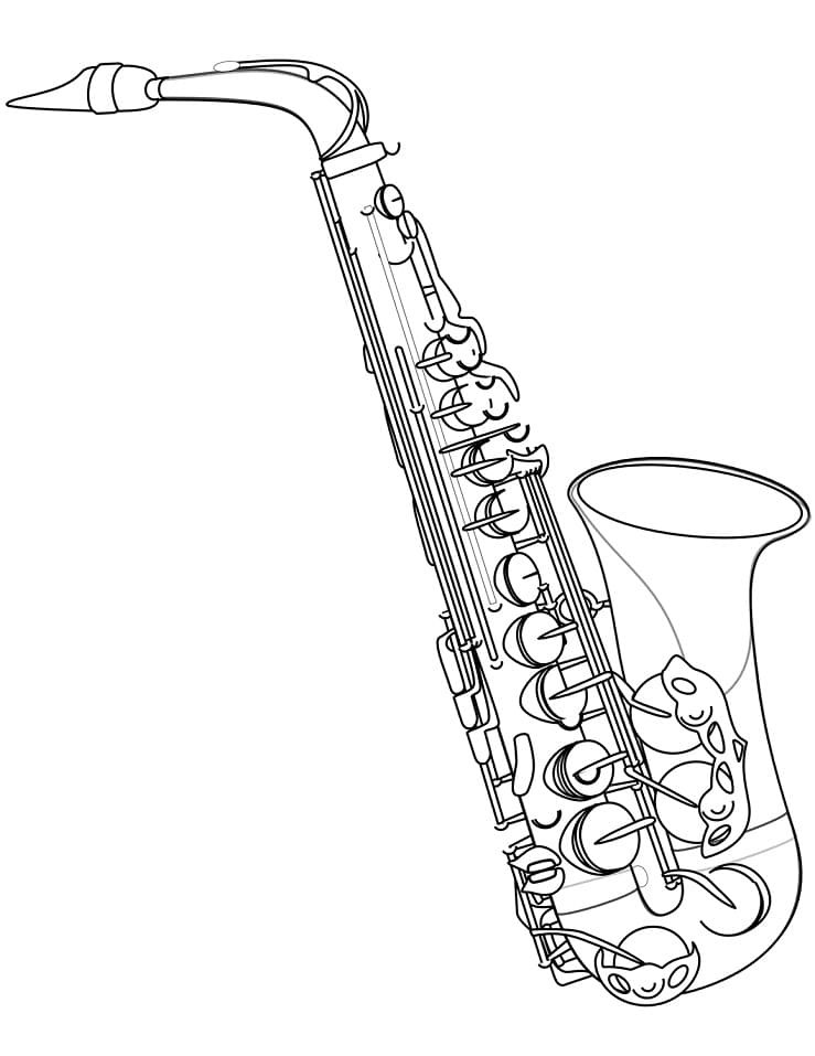 melodic saxophone coloring pages printable jpg