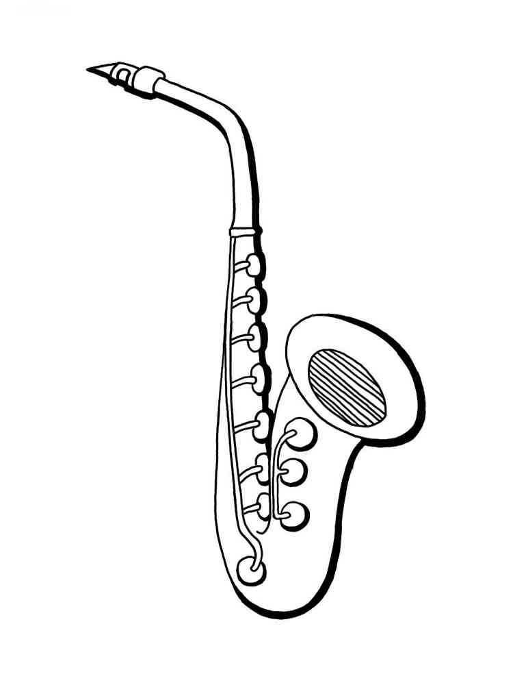 64 Melodic Saxophone Coloring Pages Printable 30