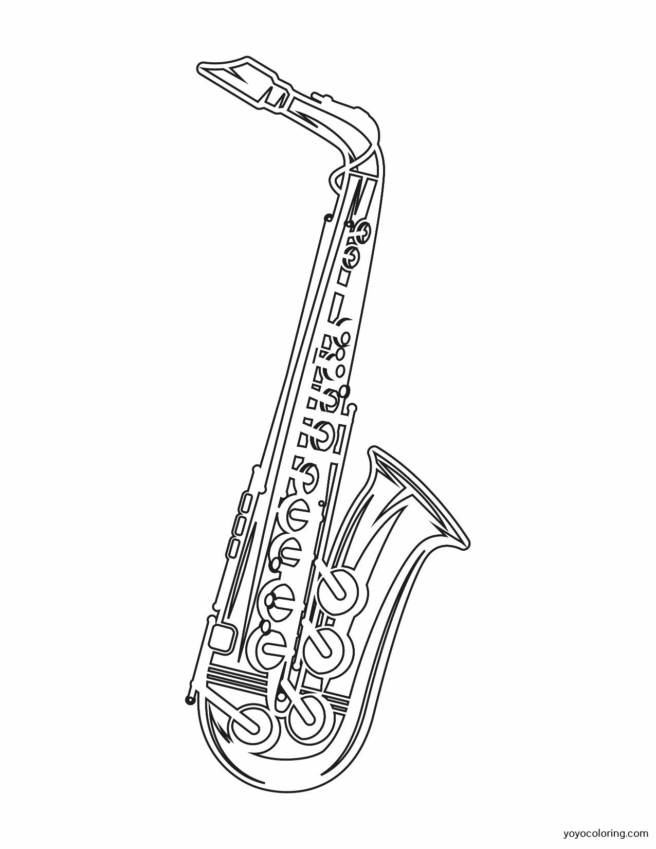 melodic saxophone coloring pages printable jpg