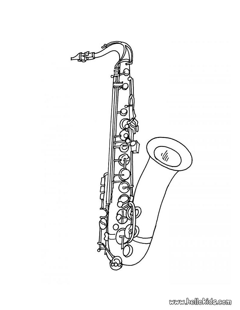 melodic saxophone coloring pages printable jpg