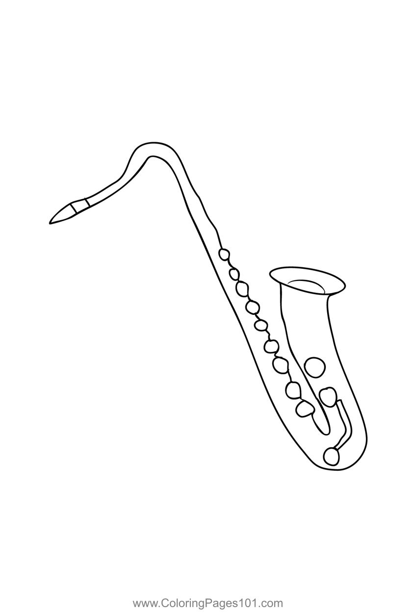 64 Melodic Saxophone Coloring Pages Printable 45