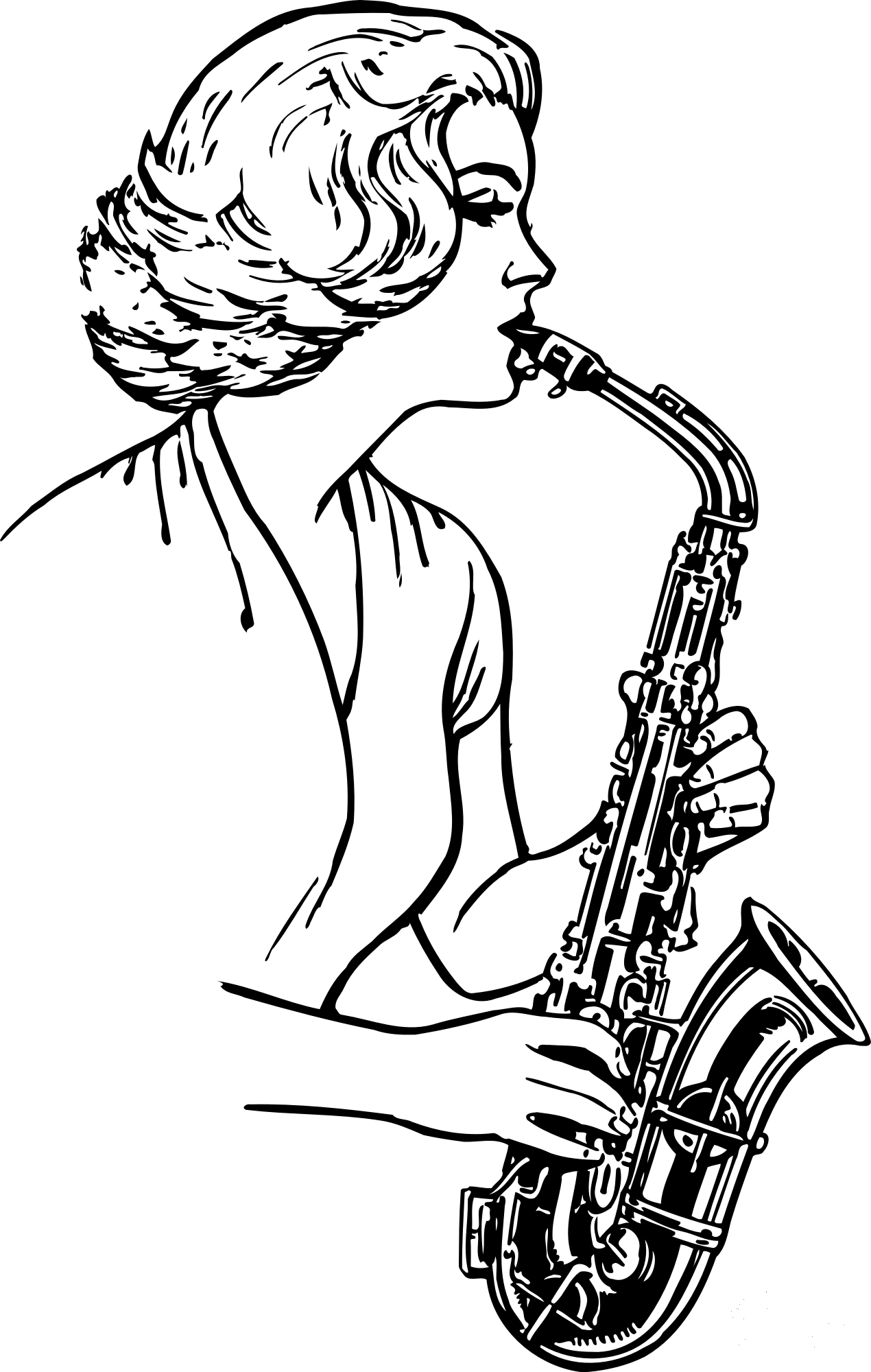 64 Melodic Saxophone Coloring Pages Printable 46