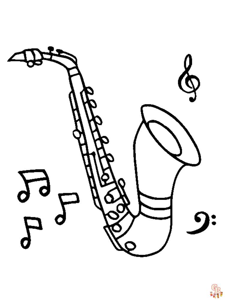 melodic saxophone coloring pages printable jpg