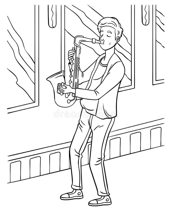 64 Melodic Saxophone Coloring Pages Printable 50