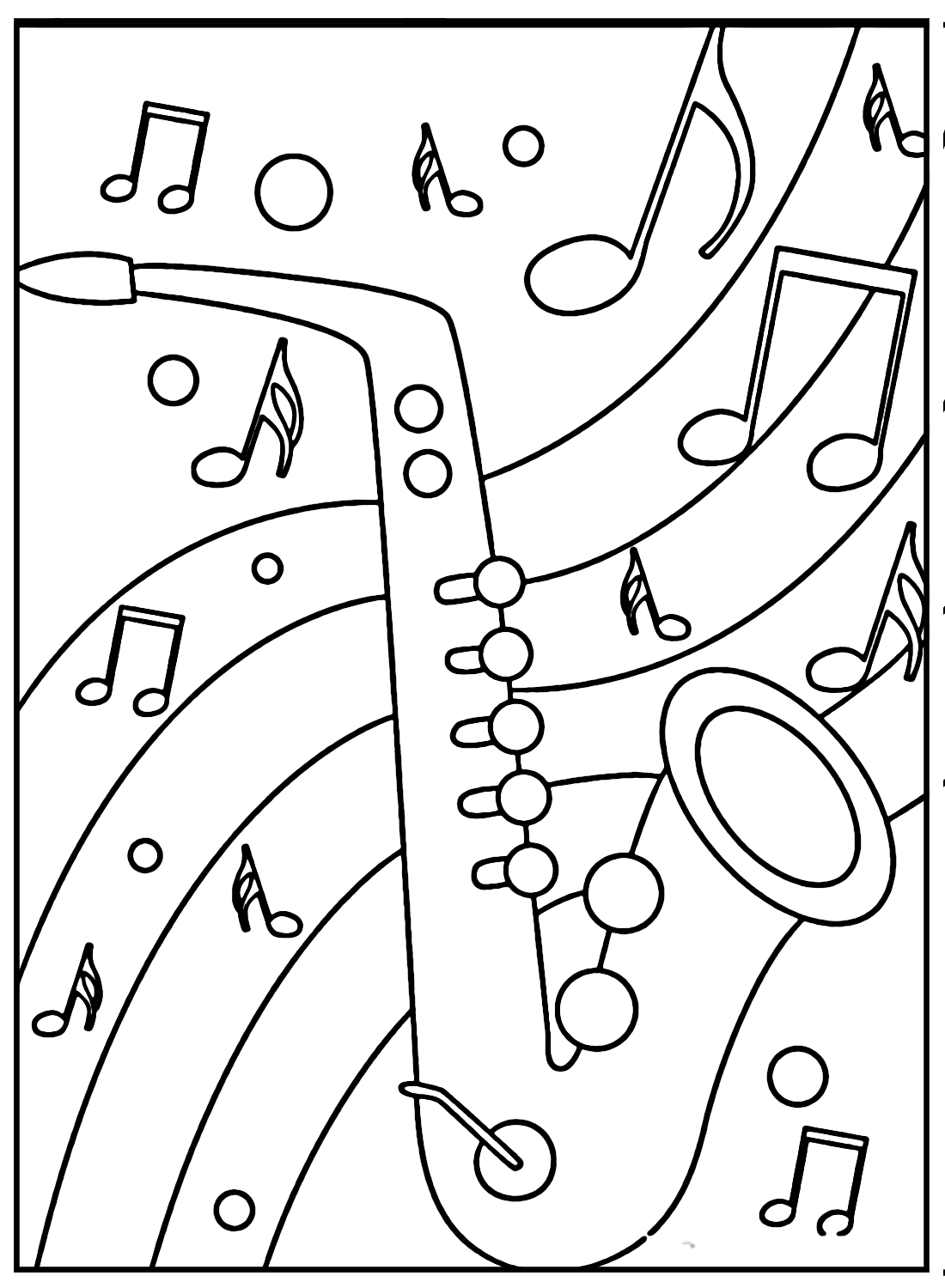 melodic saxophone coloring pages printable jpg