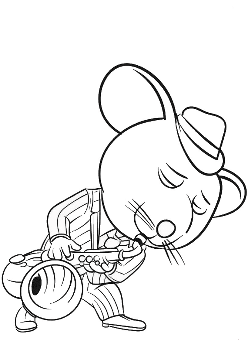 64 Melodic Saxophone Coloring Pages Printable 57