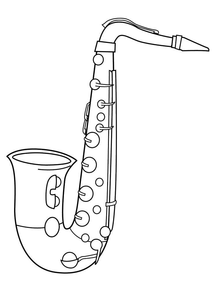 64 Melodic Saxophone Coloring Pages Printable 58