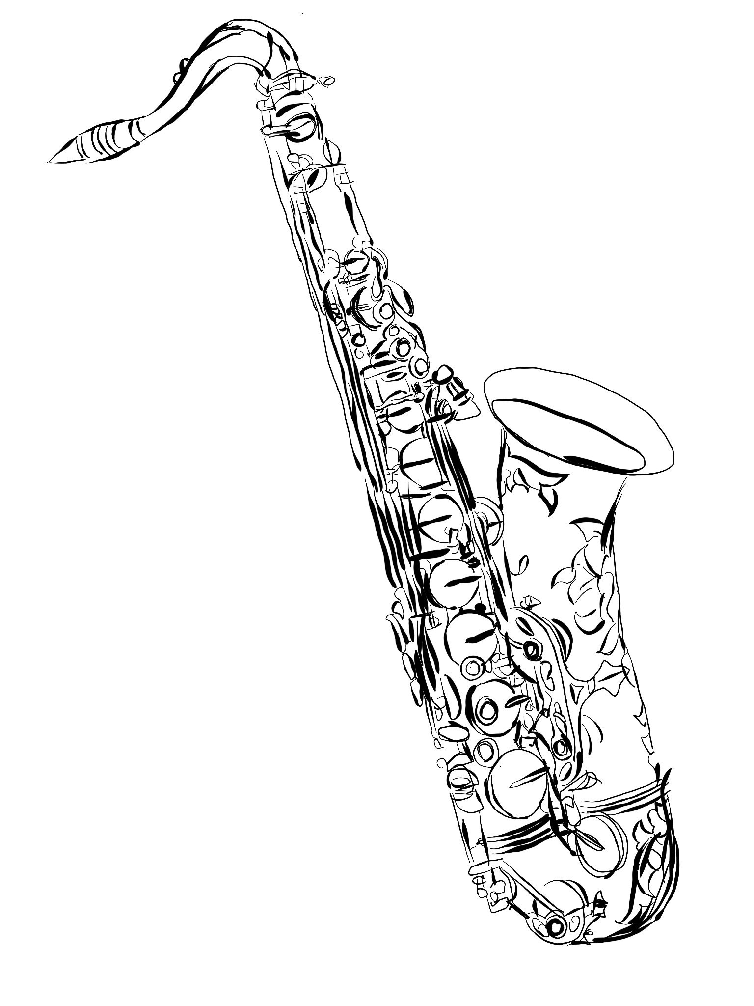 64 Melodic Saxophone Coloring Pages Printable 59