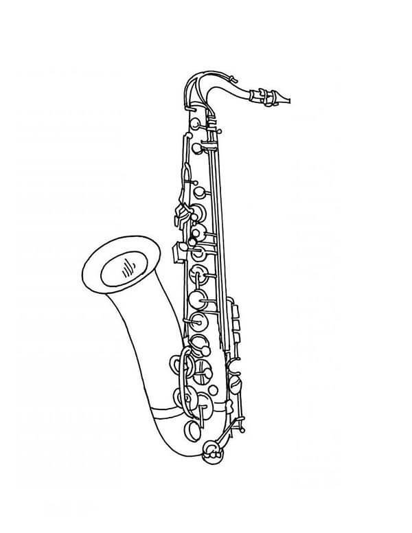 64 Melodic Saxophone Coloring Pages Printable 62