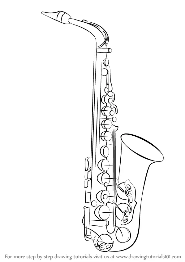 64 Melodic Saxophone Coloring Pages Printable 7