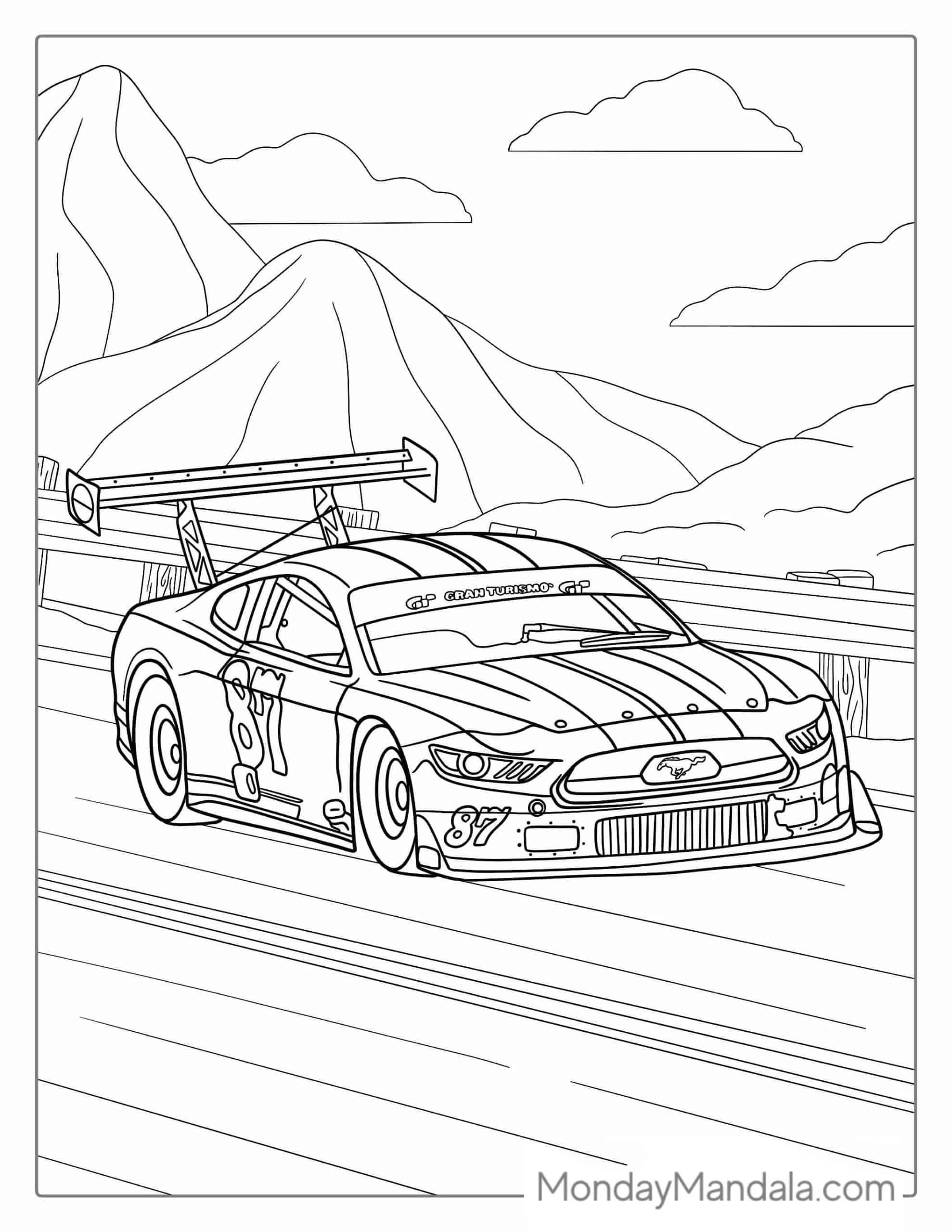 79 Race Car Coloring Pages for Kids Printable 16