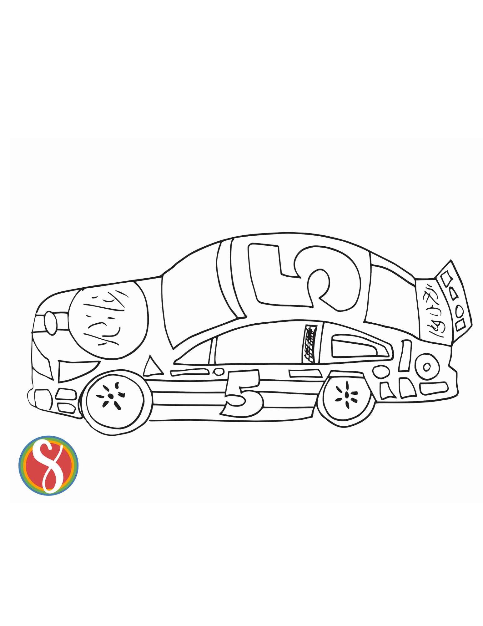 79 Race Car Coloring Pages for Kids Printable 3