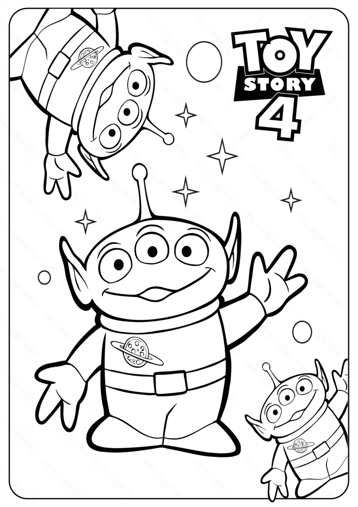 90 Toy Story Aliens Coloring Pages Printable 34