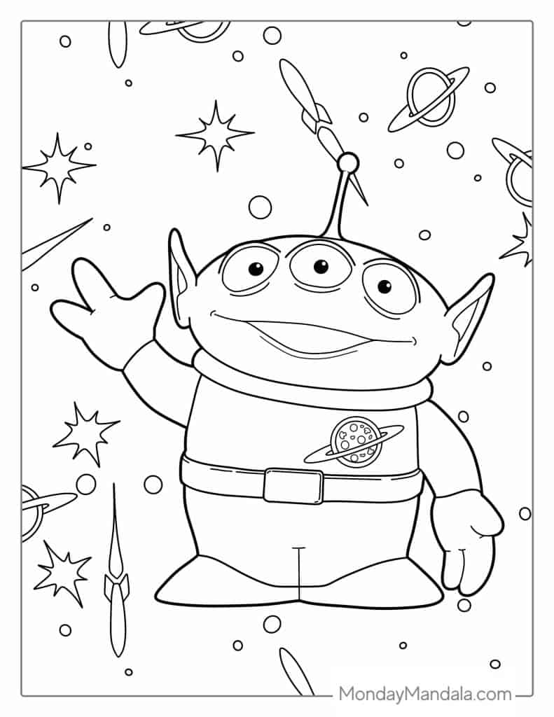 90 Toy Story Aliens Coloring Pages Printable 57