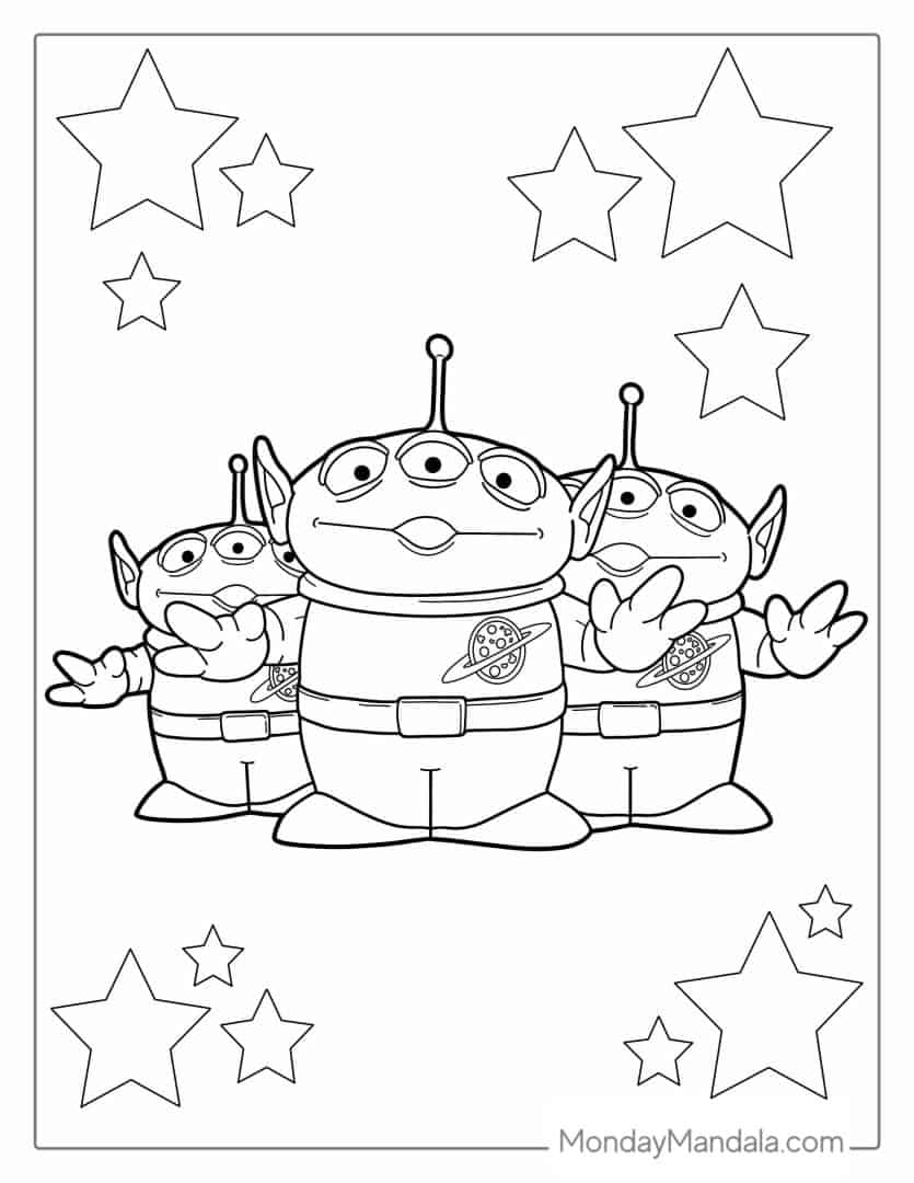 toy story aliens coloring pages printable jpg