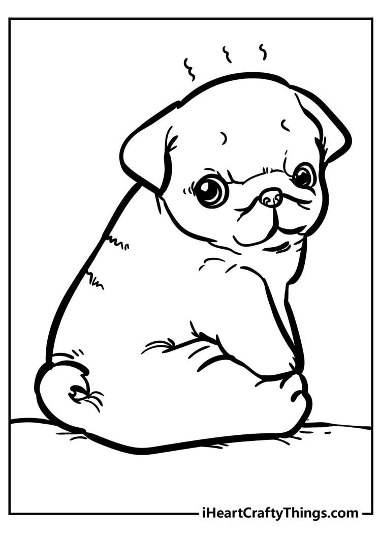 Dog Coloring Pages Printable Happiness 12