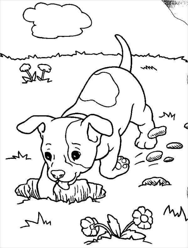 Dog Coloring Pages Printable Happiness 15