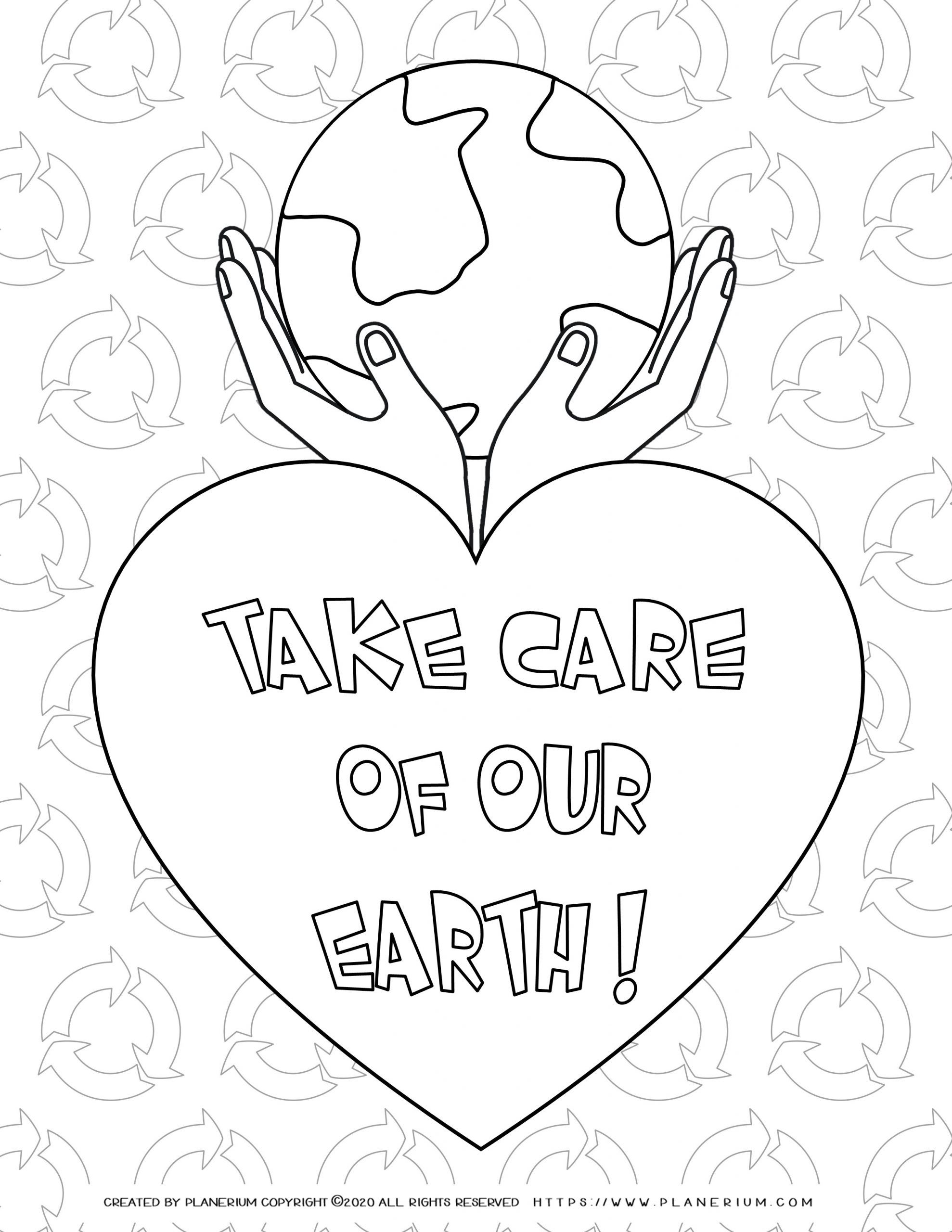 Earth Day Coloring Pages Printable Care 25