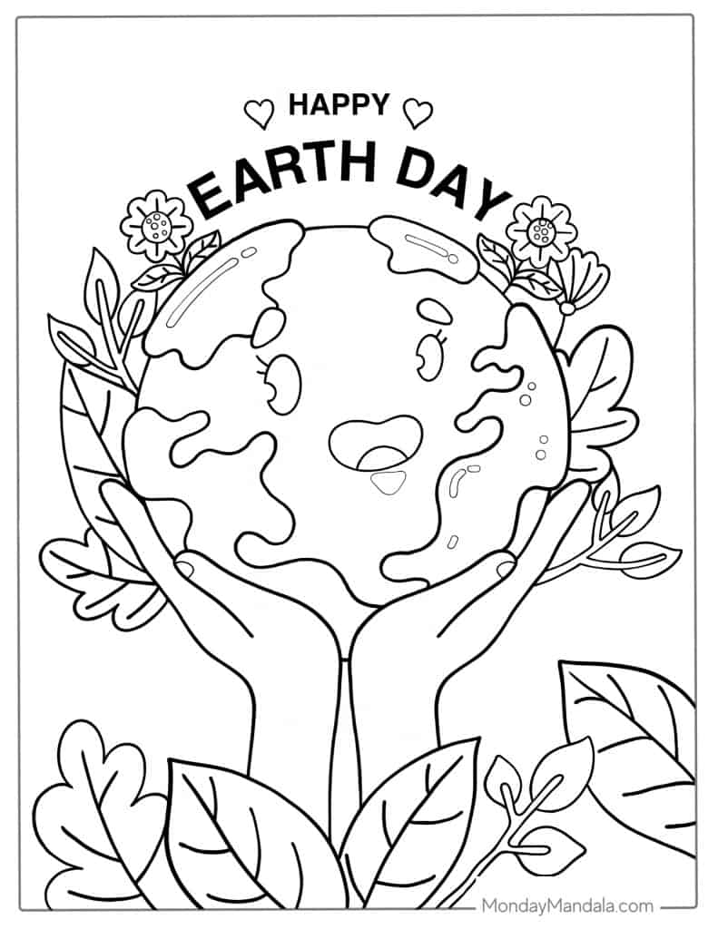 earth day coloring pages printable care jpg