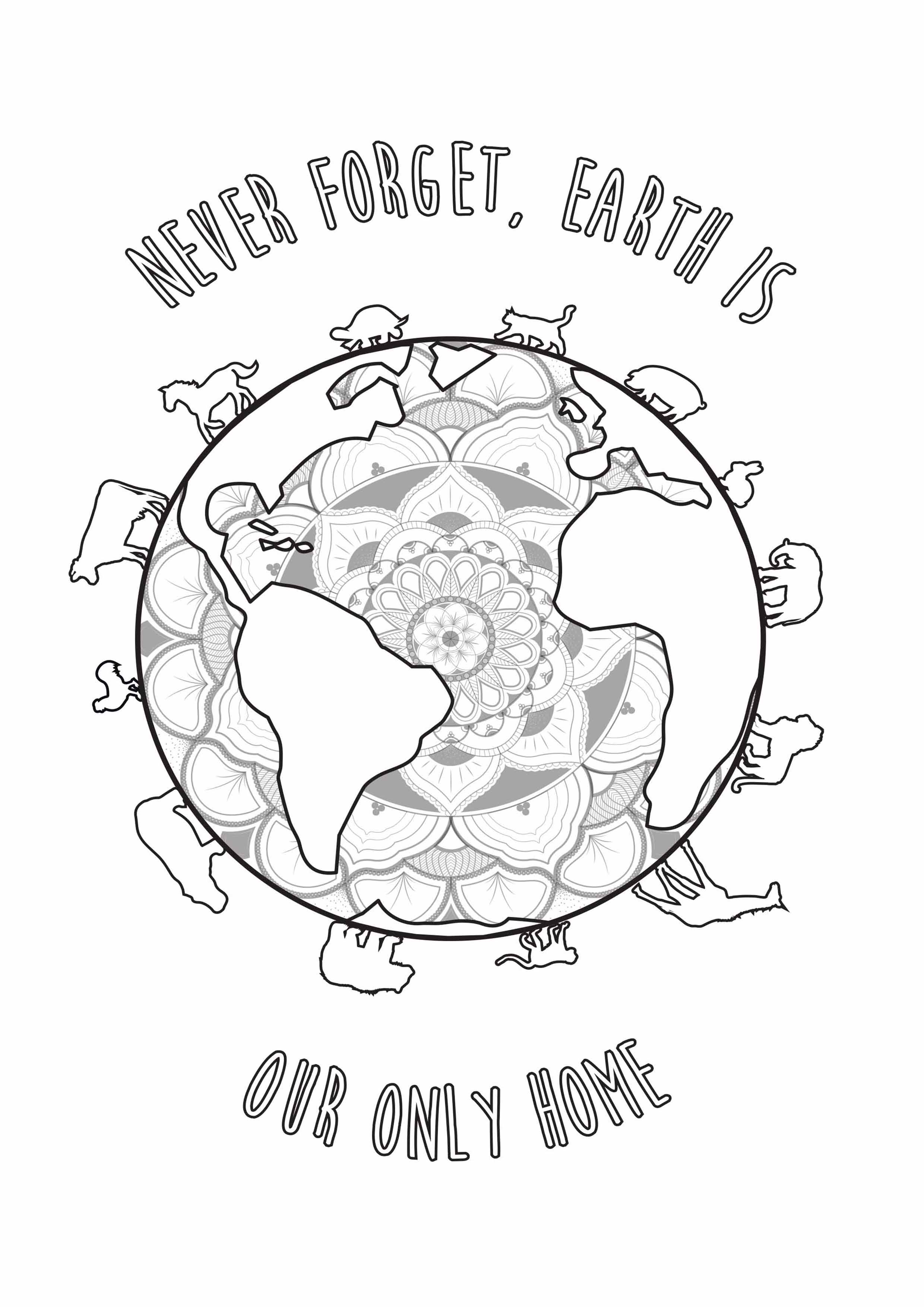 Earth Day Coloring Pages Printable Care 5