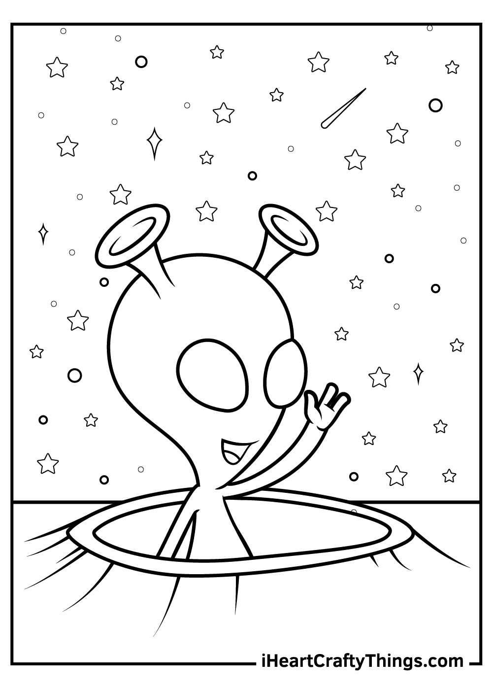 Extraterrestrial Alien Coloring Pages Printable 1