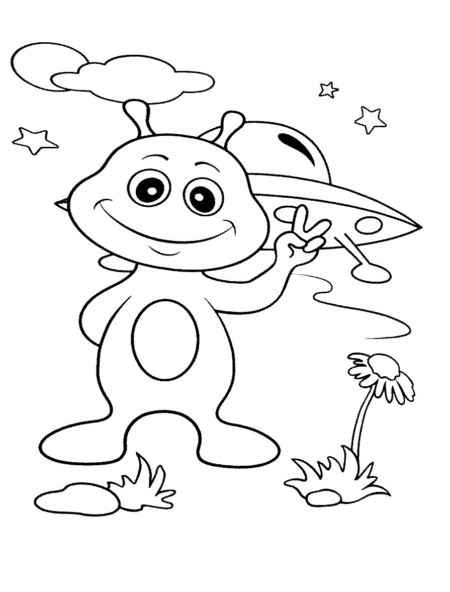 Extraterrestrial Alien Coloring Pages Printable 26