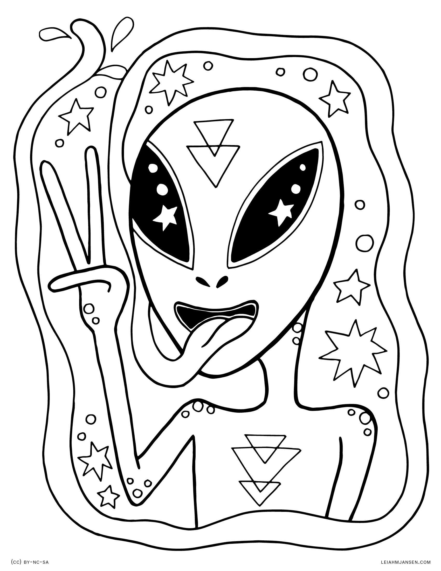 Extraterrestrial Alien Coloring Pages Printable 31