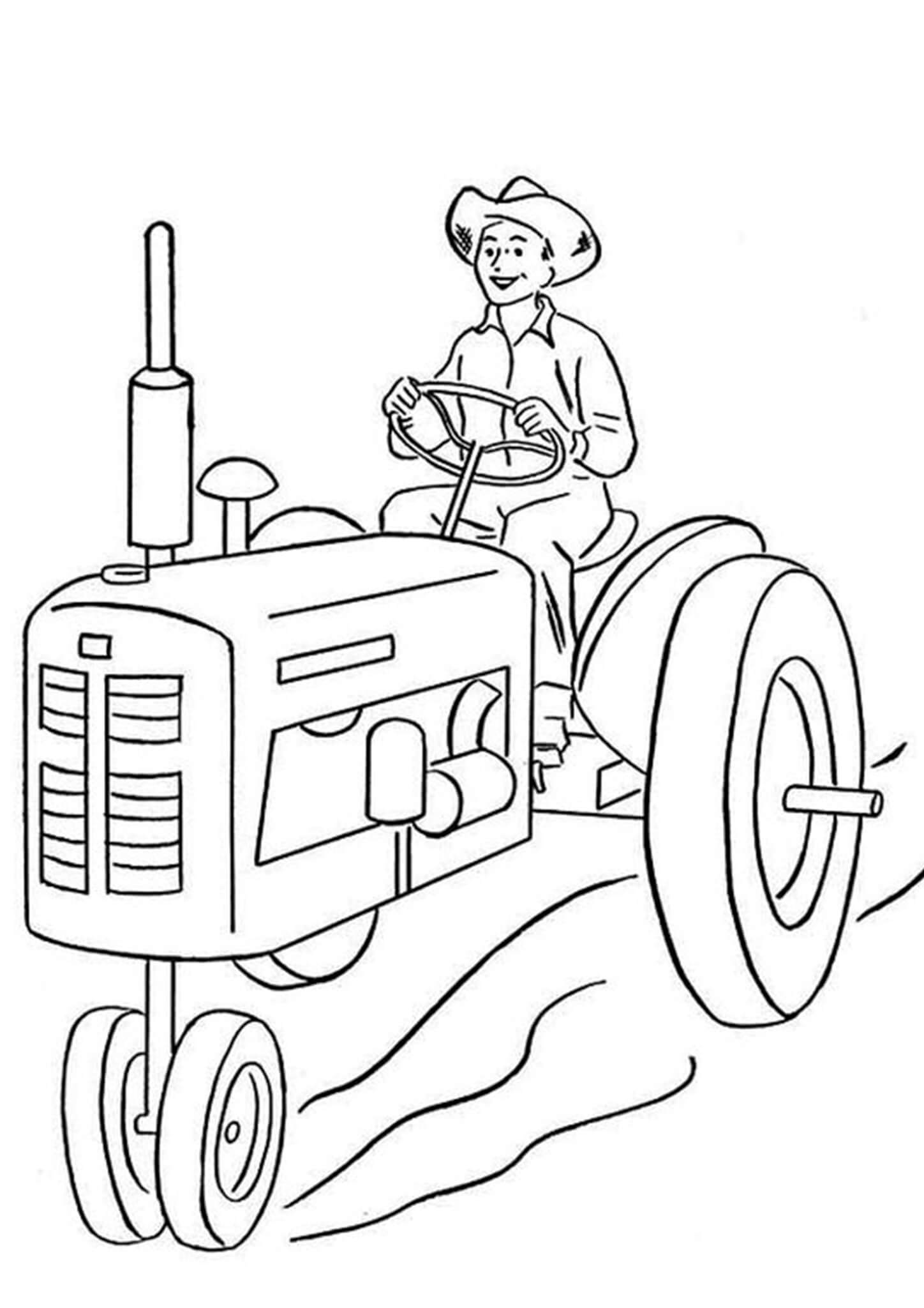 Farm Tractor Coloring Pages Printable 2