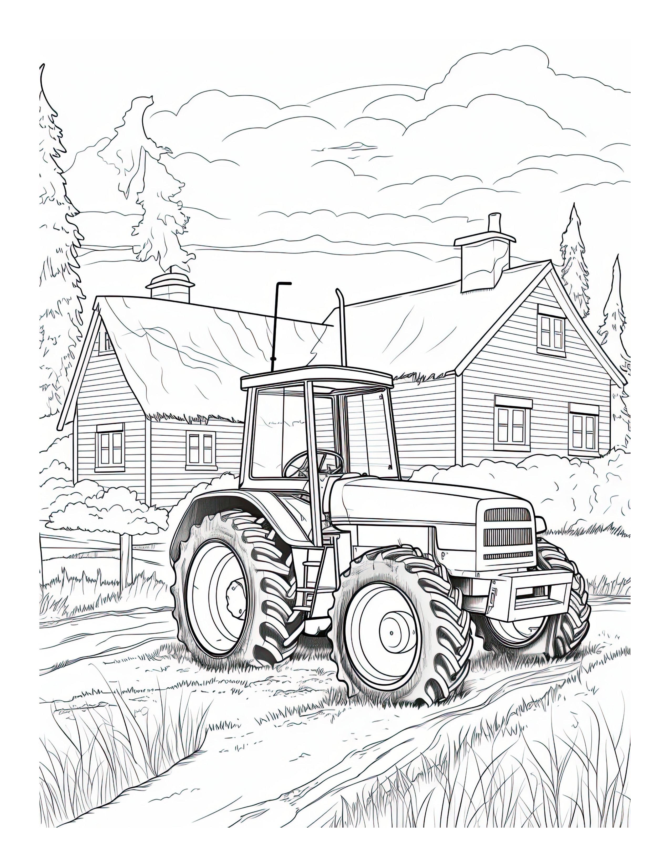 Farm Tractor Coloring Pages Printable 20