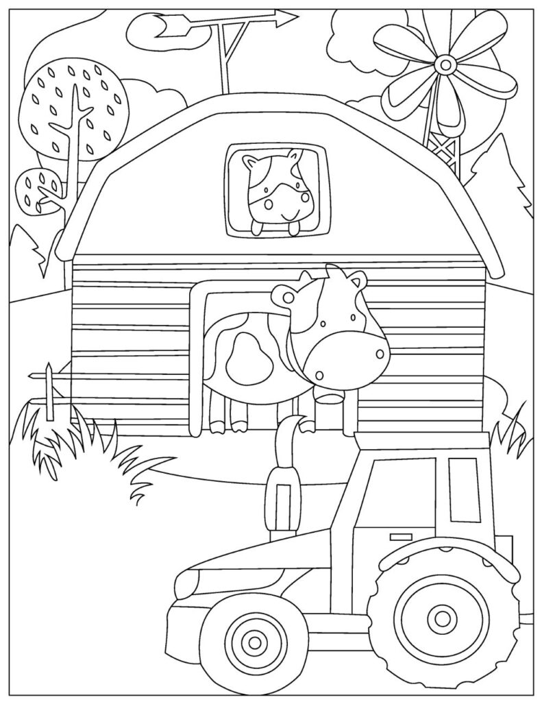 Farm Tractor Coloring Pages Printable 29