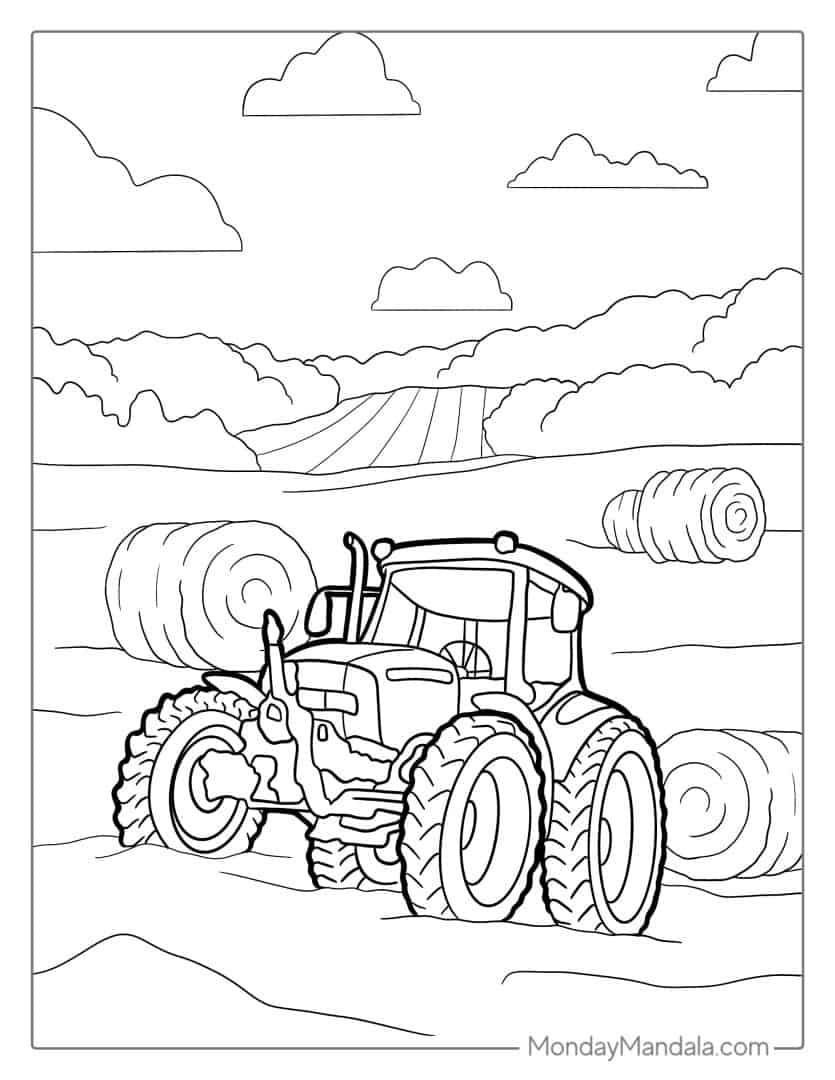 Farm Tractor Coloring Pages Printable 3