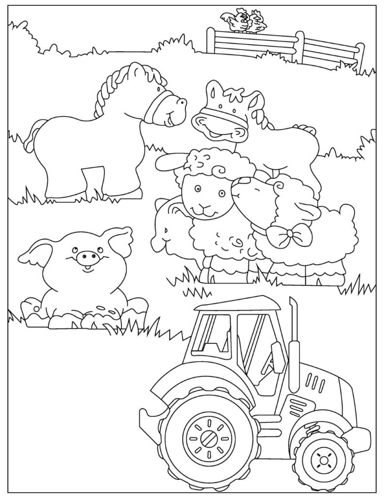 farm tractor coloring pages printable jpg