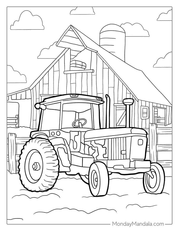 Farm Tractor Coloring Pages Printable 6