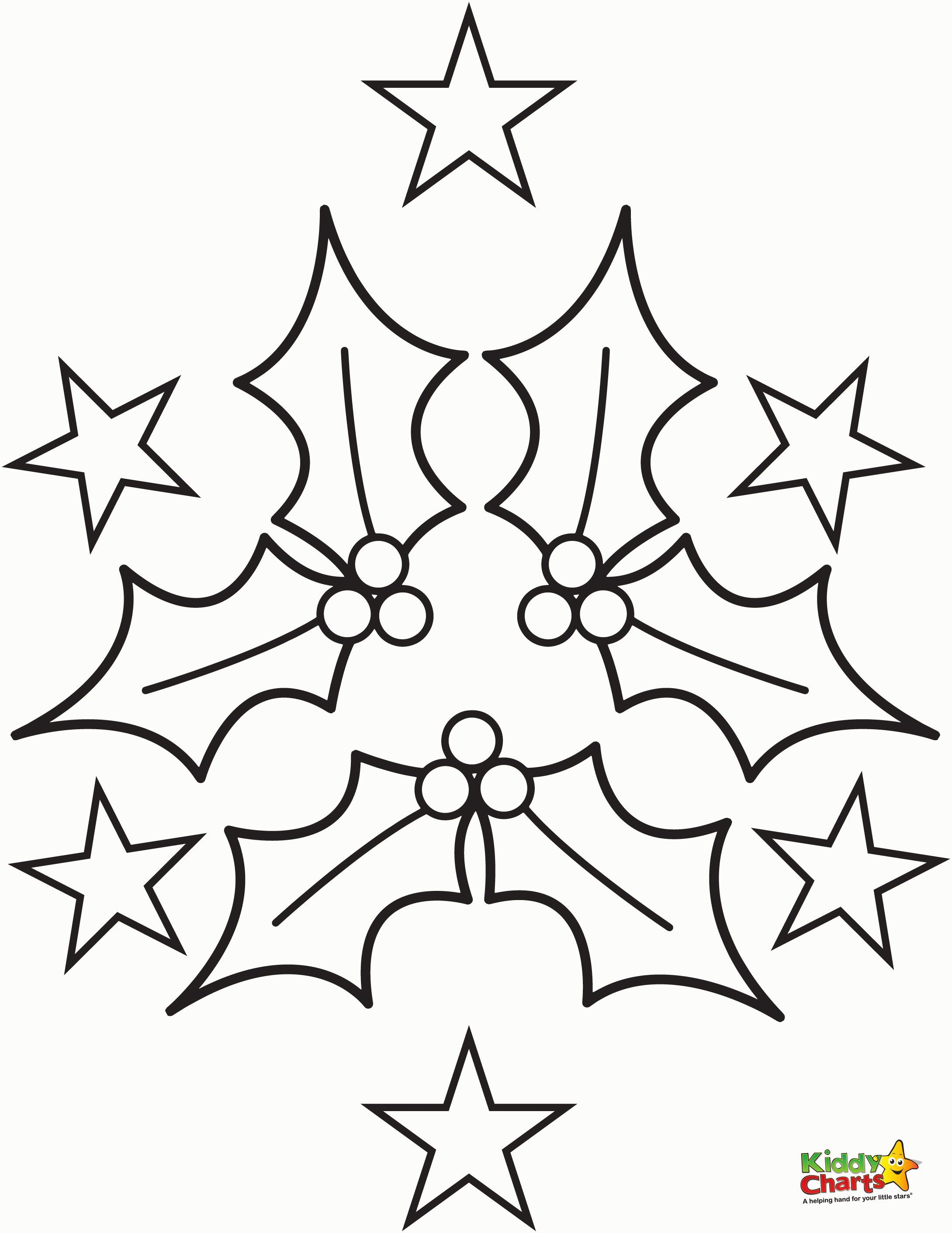 Festive Holly Coloring Pages Printable 24