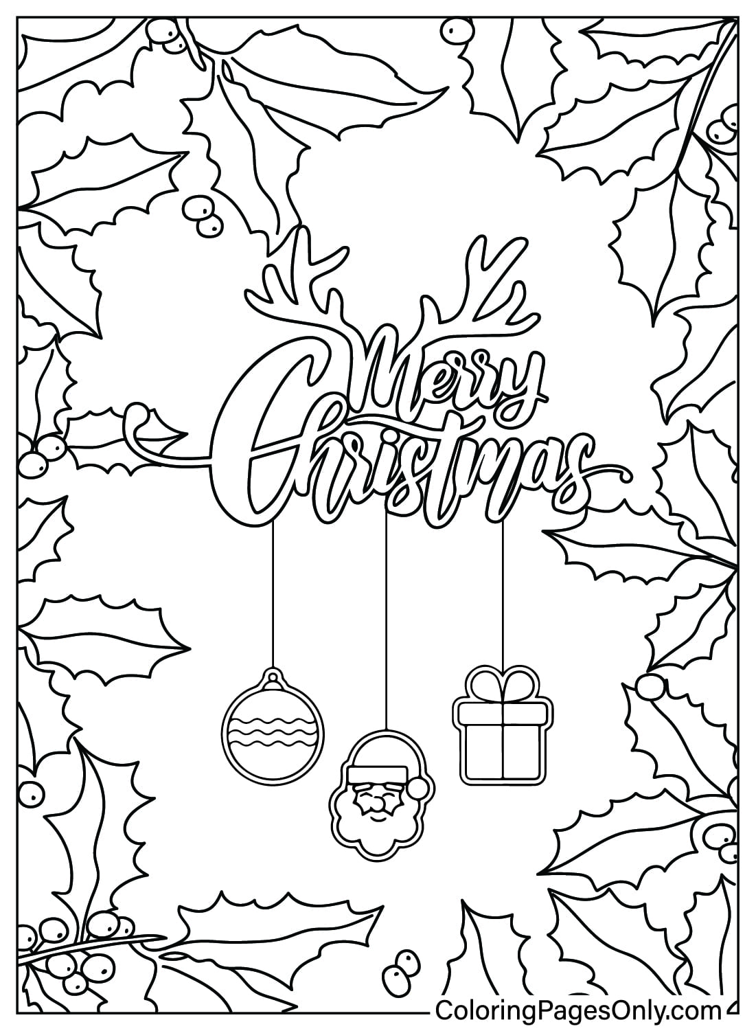 festive holly coloring pages printable jpg