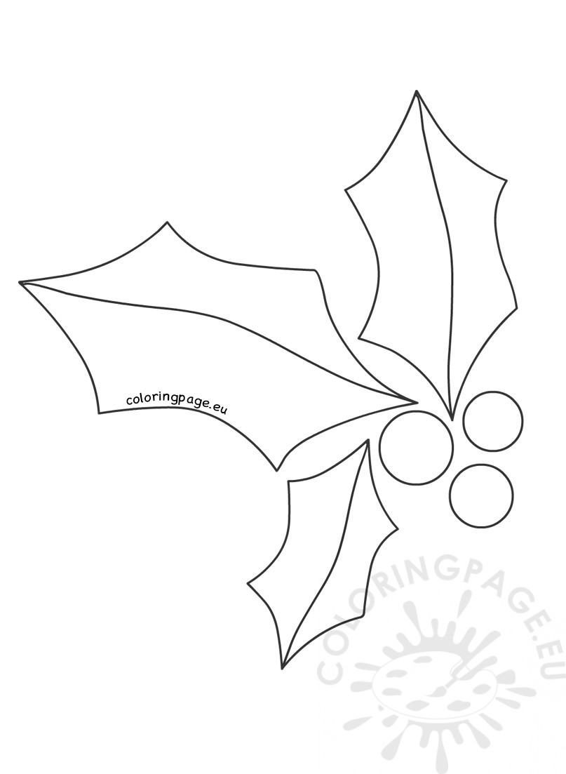 Festive Holly Coloring Pages Printable 5