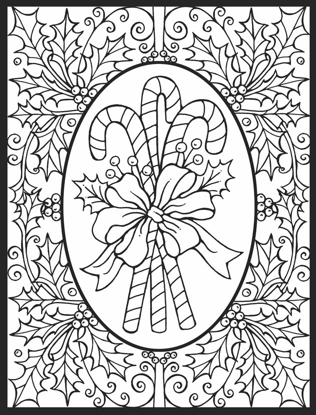 Festive Holly Coloring Pages Printable 6