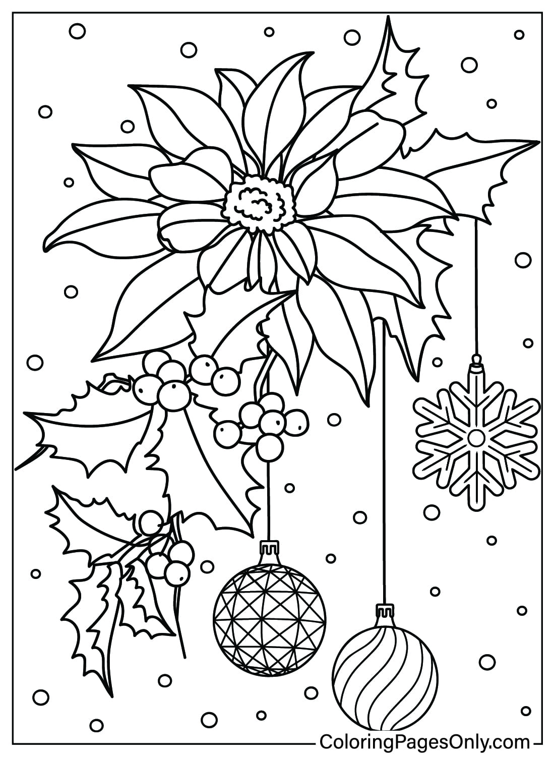 Festive Holly Coloring Pages Printable 7