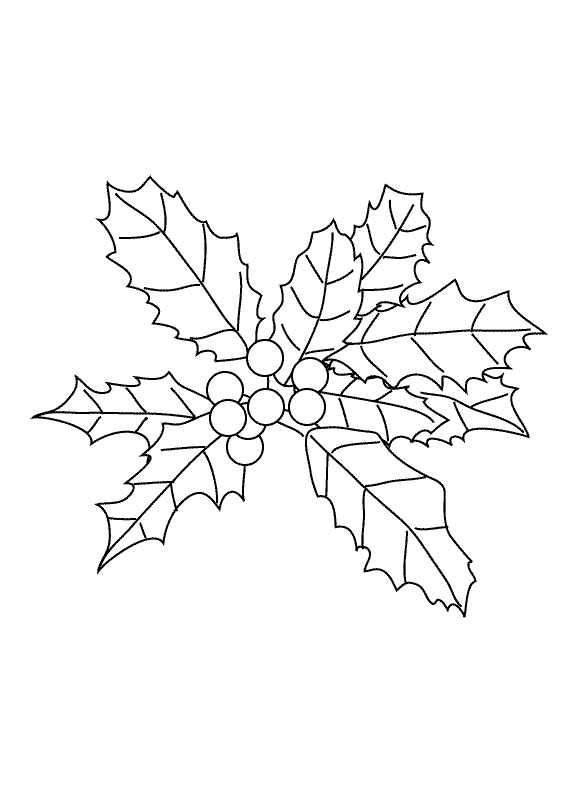 Festive Holly Coloring Pages Printable 8