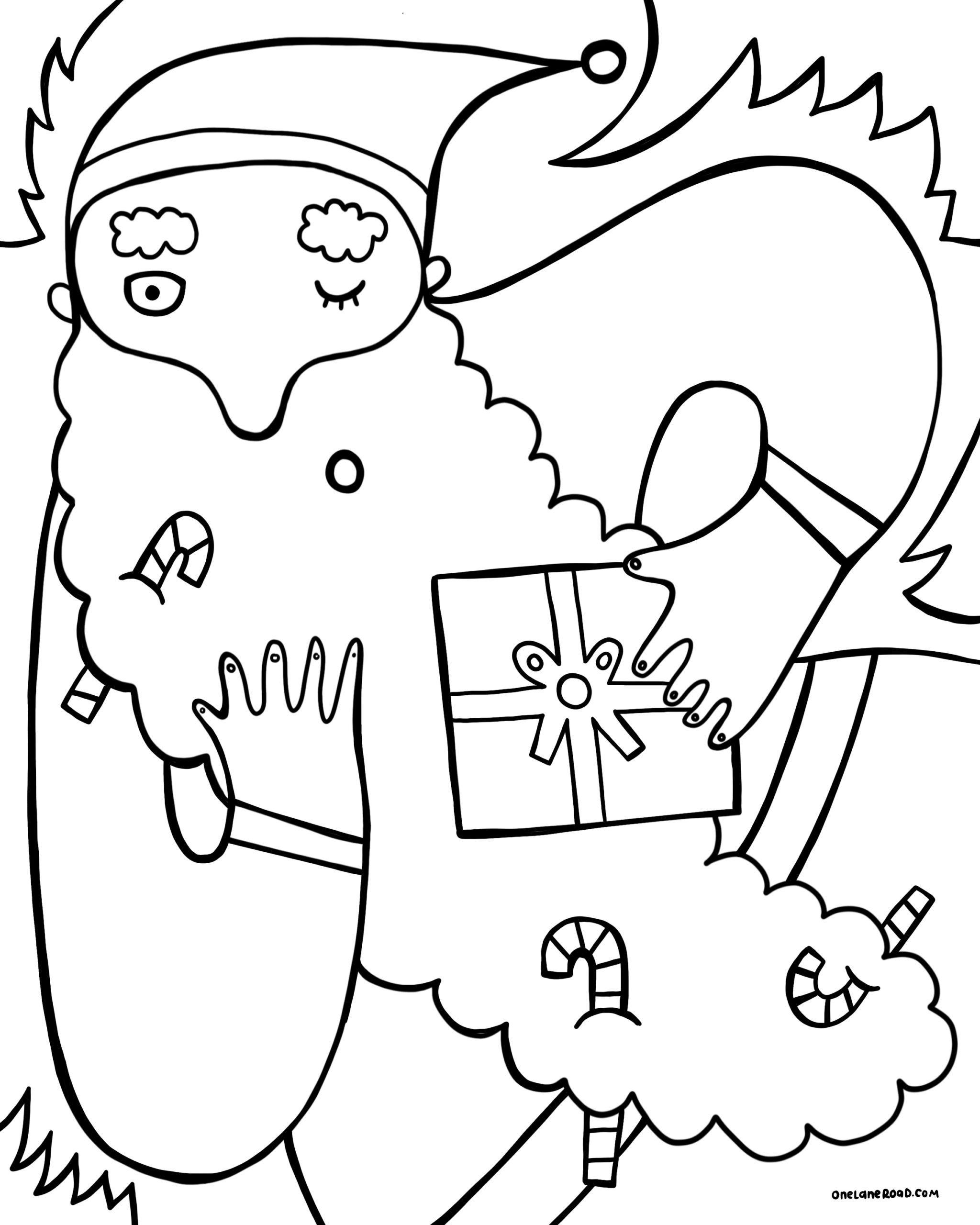 Free Santa Coloring Pages Printable Cheer 12