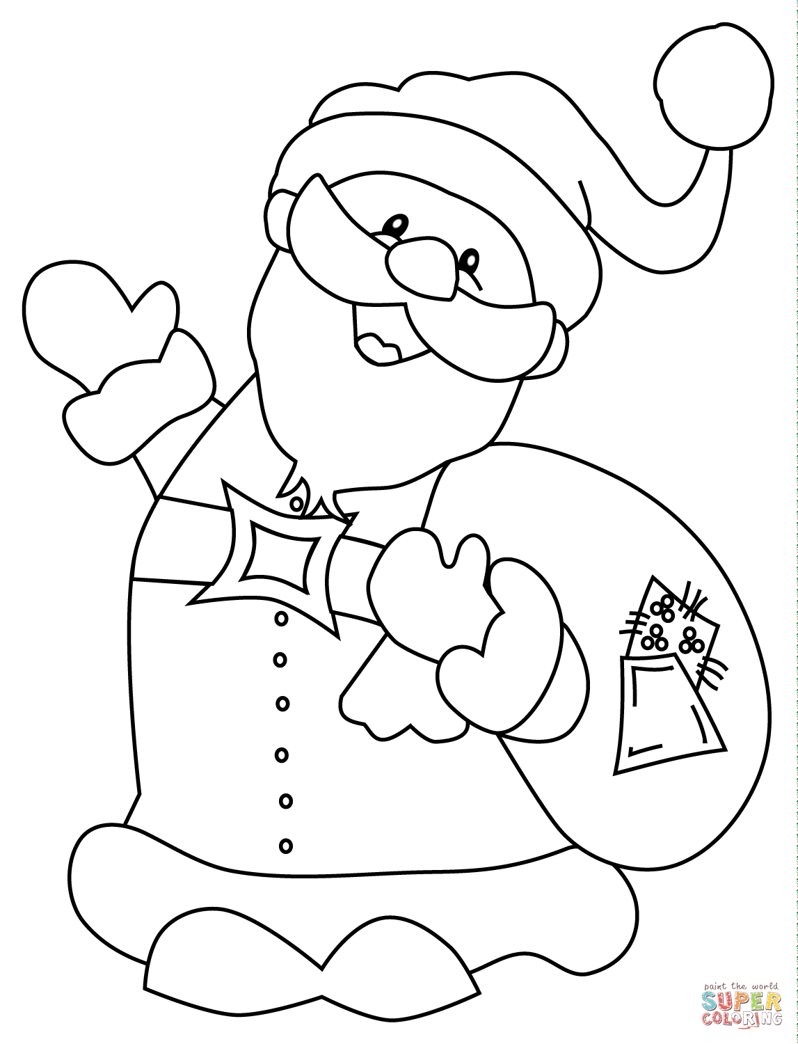 Free Santa Coloring Pages Printable Cheer 13