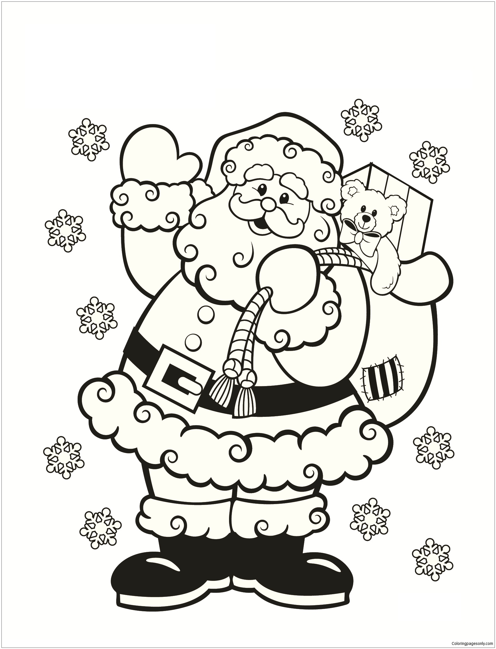 Free Santa Coloring Pages Printable Cheer 22