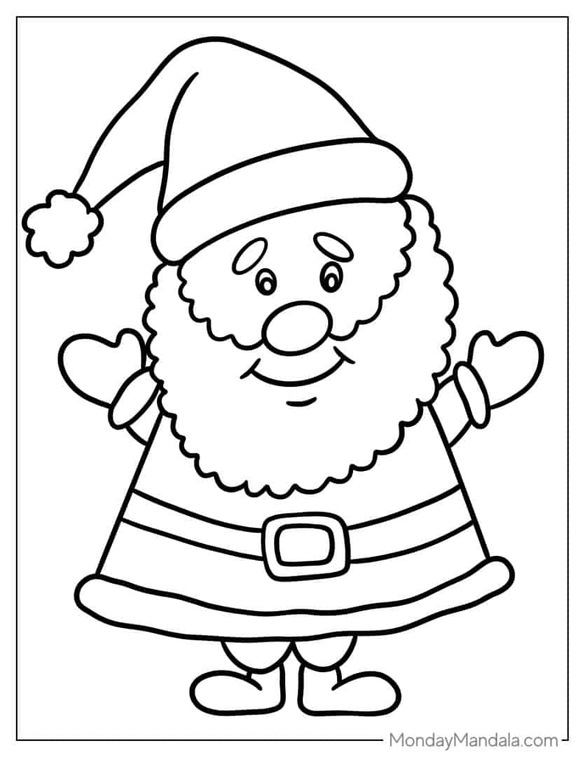 Free Santa Coloring Pages Printable Cheer 25