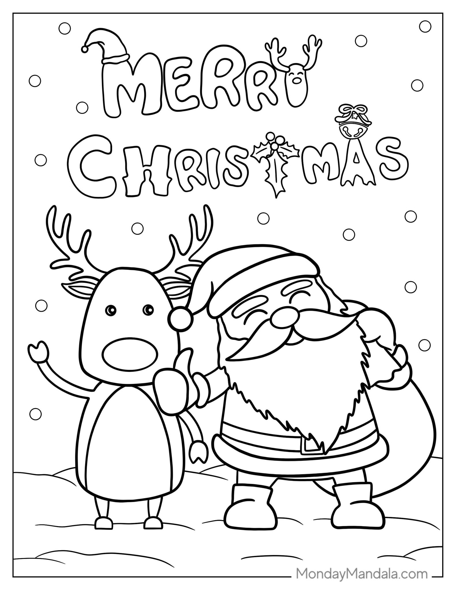 Free Santa Coloring Pages Printable Cheer 3