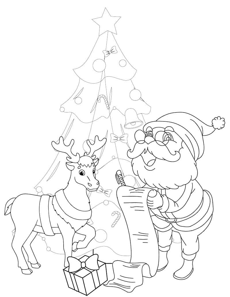 Free Santa Coloring Pages Printable Cheer 34